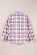 Load image into Gallery viewer, Plaid Collared Neck Flap Pockets Shacket