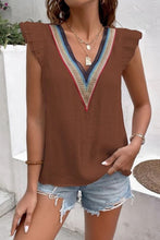 Load image into Gallery viewer, Full Size Ruffled V-Neck Cap Sleeve Blouse