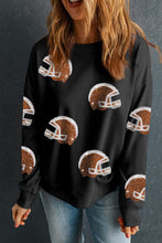 Load image into Gallery viewer, Sequin Round Neck Long Sleeve Sweatshirt