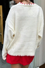 Load image into Gallery viewer, Bow Graphic Round Neck Long Sleeve Sweater