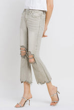 Load image into Gallery viewer, Lovervet Distressed Raw Hem Cropped Flare Jeans