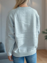 Load image into Gallery viewer, Flower Round Neck Raglan Sleeve Sweater