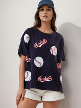 Load image into Gallery viewer, Baseball Round Neck Half Sleeve T-Shirt