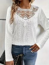 Load image into Gallery viewer, Lace Eyelet Long Sleeve Top