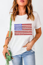 Load image into Gallery viewer, US Flag Round Neck Short Sleeve T-Shirt