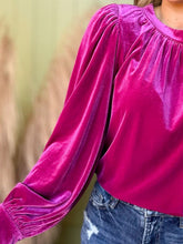 Load image into Gallery viewer, Ruched Round Neck Long Sleeve Blouse