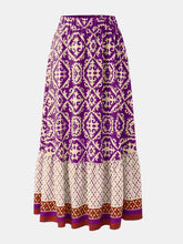Load image into Gallery viewer, Geometric Elastic Waist Maxi Skirt