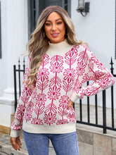 Load image into Gallery viewer, Flower Turtleneck Long Sleeve Sweater