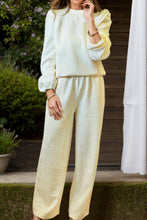 Load image into Gallery viewer, Round Neck Long Sleeve Top and Pants Set