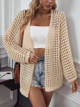 Load image into Gallery viewer, Openwork Open Front Long Sleeve Cardigan