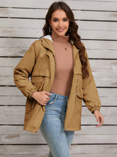 Load image into Gallery viewer, Drawstring Long Sleeve Hooded Jacket