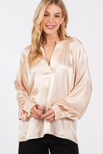 Load image into Gallery viewer, SAGE + FIG Notched Long Sleeve Blouse