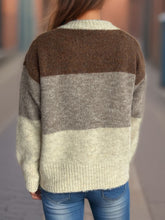 Load image into Gallery viewer, Color Block Round Neck Button Up Cardigan