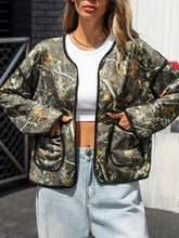 Load image into Gallery viewer, Perfee Printed Open Front Long Sleeve Jacket