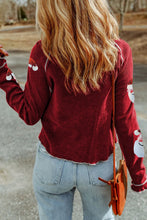Load image into Gallery viewer, Sequin Santa Round Neck Long Sleeve Blouse