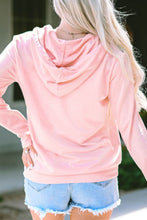 Load image into Gallery viewer, Cow Print Half Zip Drawstring Hoodie