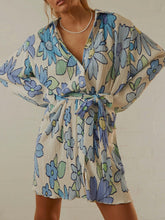 Load image into Gallery viewer, Tied Button Up Long Sleeve Dress