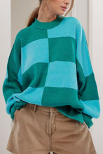 Load image into Gallery viewer, Color Block Round Neck Long Sleeve Sweater
