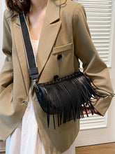 Load image into Gallery viewer, PU Leather Fringe Studded Crossbody Bag