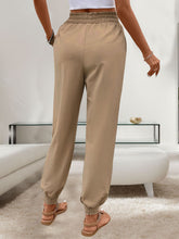 Load image into Gallery viewer, Tied Elastic Waist Pants with Pockets