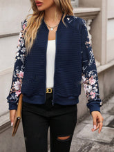 Load image into Gallery viewer, Printed Zip Up Long Sleeve Jacket