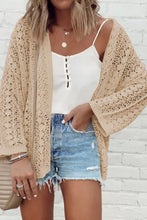 Load image into Gallery viewer, Openwork Open Front Dropped Shoulder Cardigan