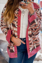 Load image into Gallery viewer, Geometric Button Up Corduroy Trim Jacket