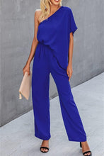Load image into Gallery viewer, Single Shoulder Short Sleeve Jumpsuit