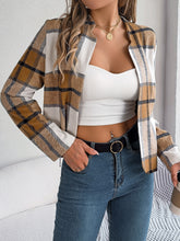 Load image into Gallery viewer, Plaid Open Front Long Sleeve Jacket
