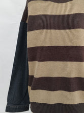 Load image into Gallery viewer, Contrast Round Neck Long Sleeve Sweater