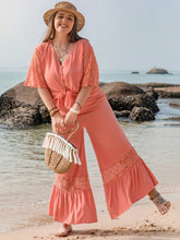 Load image into Gallery viewer, Plus Size Button Up Half Sleeve Top and Pants Set