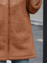 Load image into Gallery viewer, Fuzzy Zip Up Long Sleeve Hooded Jacket