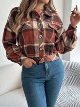 Load image into Gallery viewer, Plaid Button Up Long Sleeve Jacket