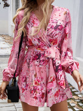 Load image into Gallery viewer, Tied Surplice Long Sleeve Romper