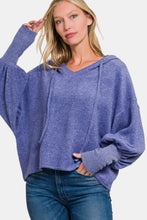 Load image into Gallery viewer, Zenana Brushed Hacci Drop Shoulder Cropped Hoodie