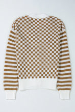 Load image into Gallery viewer, Checkered V-Neck Long Sleeve Cardigan