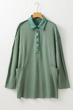 Load image into Gallery viewer, Half Button Long Sleeve Top