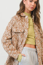 Load image into Gallery viewer, HYFVE Zebra Print Snap Down Long Sleeve Shacket