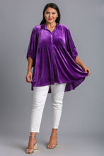 Load image into Gallery viewer, Umgee Full Size Button Down Tiered Back High Low Shirt
