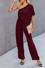 Load image into Gallery viewer, Single Shoulder Short Sleeve Jumpsuit