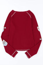 Load image into Gallery viewer, Sequin Santa Round Neck Long Sleeve Blouse