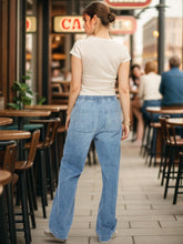 Load image into Gallery viewer, Drawstring Straight Jeans with Pockets