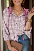Load image into Gallery viewer, Drawstring Button Up Hooded Jacket