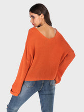 Load image into Gallery viewer, Perfee V-Neck Dropped Shoulder Long Sleeve Sweater