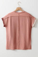 Load image into Gallery viewer, Color Block Round Neck Short Sleeve T-Shirt