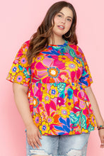 Load image into Gallery viewer, Plus Size Printed Round Neck Short Sleeve Top