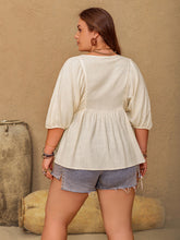 Load image into Gallery viewer, Plus Size Peplum V-Neck Half Sleeve Blouse