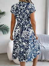 Load image into Gallery viewer, Printed V-Neck Short Sleeve Dress