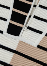 Load image into Gallery viewer, Striped Half Zip Sweater Vest