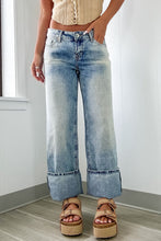 Load image into Gallery viewer, Washed Wide Leg Jeans with Pockets